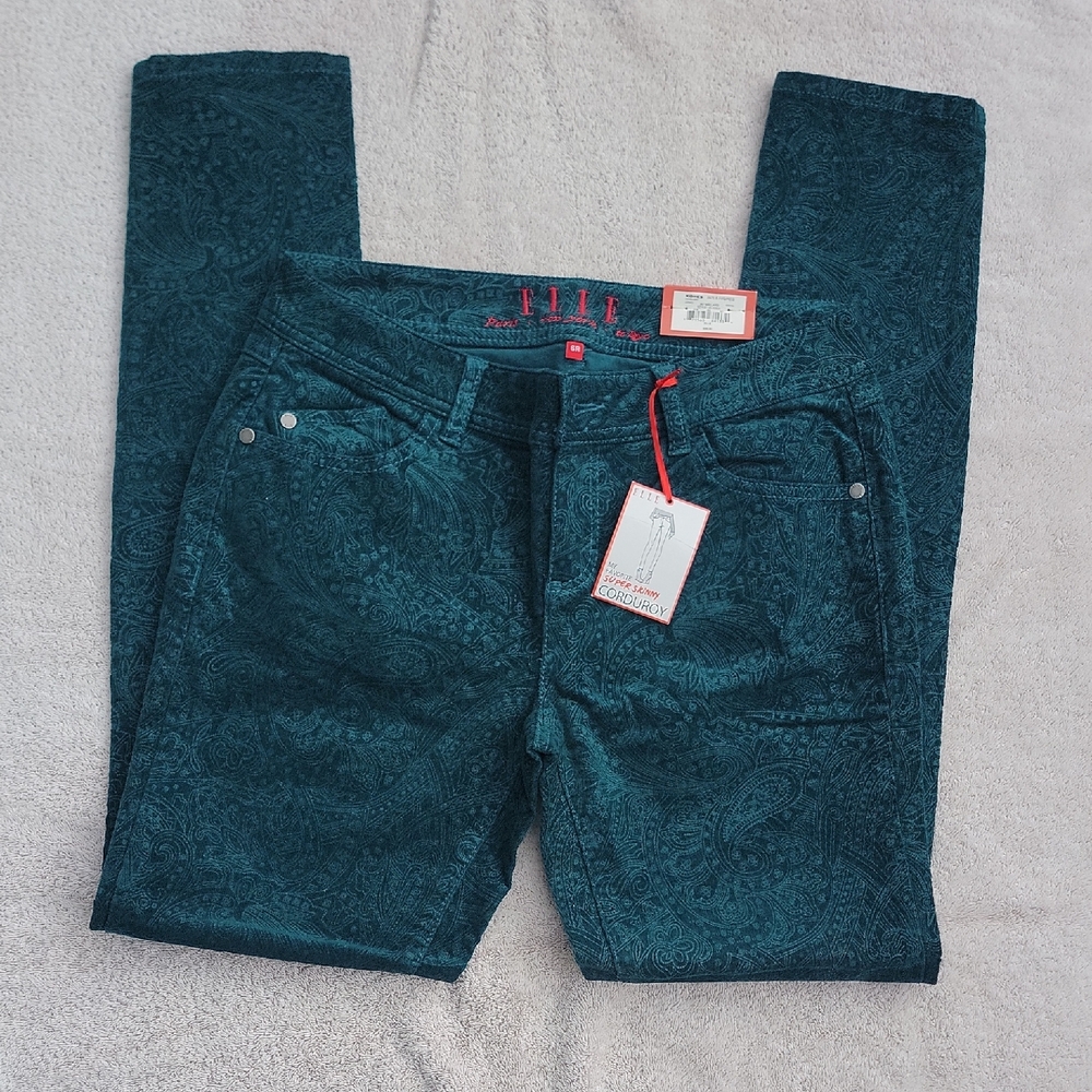 Elle Mallard Green Super Skinny Corduroy Jeans
